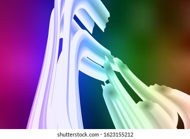 Dark Multicolor vector backdrop with bent lines. Modern gradient abstract illustration with bandy lines. Brand new design for your ads, poster, banner.