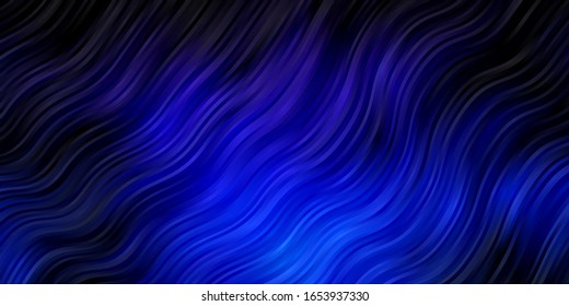 Dark Multicolor vector backdrop with bent lines. Gradient illustration in simple style with bows. Best design for your ad, poster, banner.