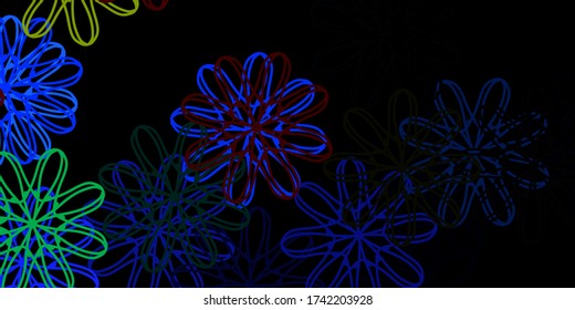 Dark Multicolor vector backdrop with chaotic shapes. Illustration with colorful shapes in abstract style. Simple illustration for your web site.