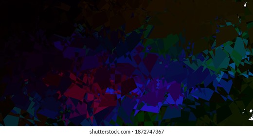 Dark multicolor vector backdrop with chaotic shapes. Illustration with colorful shapes in abstract style. Modern design for your ads.
