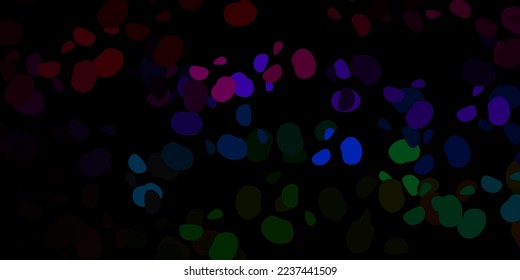 Dark multicolor vector backdrop with chaotic shapes. Modern abstract illustration with gradient random forms. Smart design for your business.