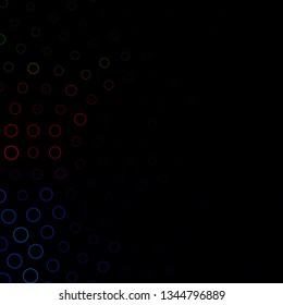 Dark Multicolor vector backdrop with circles. Abstract decorative design in gradient style with bubbles. Design for posters, banners.
