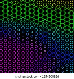 Dark Multicolor vector backdrop with circles. Abstract colorful disks on simple gradient background. Pattern for websites, landing pages.