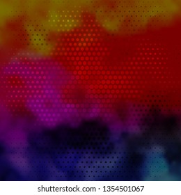 Dark Multicolor vector backdrop with circles. Glitter abstract illustration with colorful drops. New template for your brand book.