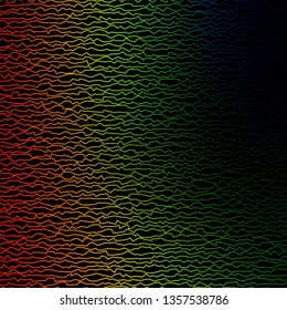 Dark Multicolor vector backdrop with circular arc. Bright sample with colorful bent lines, shapes. Template for your UI design.