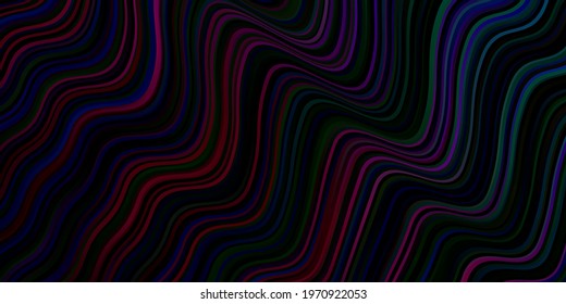 Dark Multicolor vector backdrop with circular arc. Illustration in abstract style with gradient curved.  Pattern for booklets, leaflets.