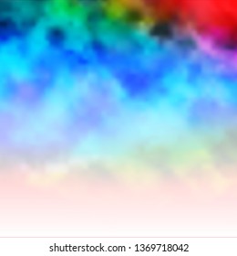 Dark Multicolor vector backdrop with cumulus. Abstract colorful clouds on gradient illustration. Pattern for your commercials.