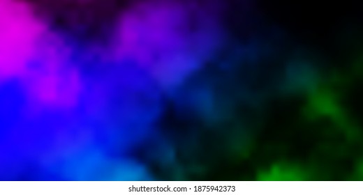 Dark Multicolor vector backdrop with cumulus. Illustration in abstract style with gradient clouds. Template for websites.