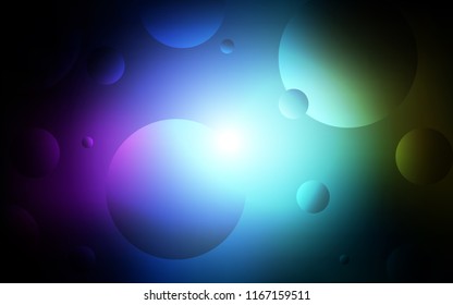 Dark Multicolor vector backdrop with dots. Glitter abstract illustration with blurred drops of rain. Pattern can be used for futuristic ad, booklets.