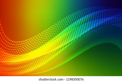 Dark Multicolor vector backdrop with dots and lines. Colorful illustration with circles and lines in futuristic style. Pattern for ads, leaflets.