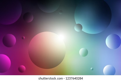 Dark Multicolor vector backdrop with dots. Abstract illustration with colored bubbles in nature style. Pattern can be used for ads, leaflets.