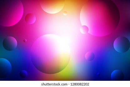 Dark Multicolor vector backdrop with dots. Glitter abstract illustration with blurred drops of rain. Pattern can be used for ads, leaflets.