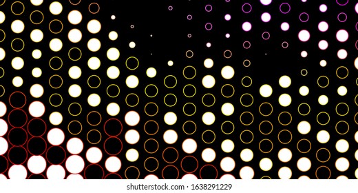 Dark Multicolor vector backdrop with dots. Abstract colorful disks on simple gradient background. Design for posters, banners.