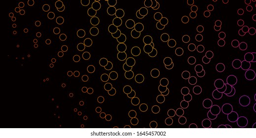 Dark Multicolor vector backdrop with dots. Illustration with set of shining colorful abstract spheres. Design for your commercials.