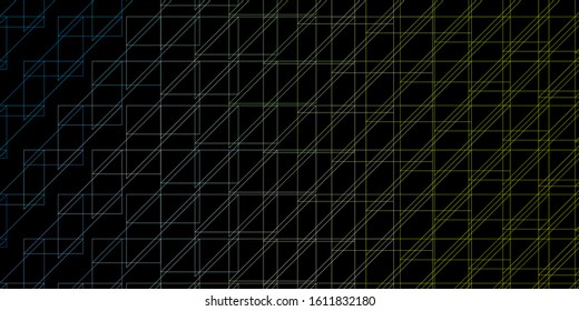 Dark Multicolor vector backdrop with lines. Colorful gradient illustration with abstract flat lines. Best design for your posters, banners.