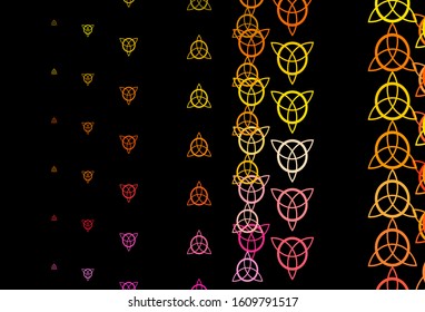 Dark Multicolor vector backdrop with mystery symbols. Retro design in abstract style with witchcraft forms. Background for esoteric, mystic designs.