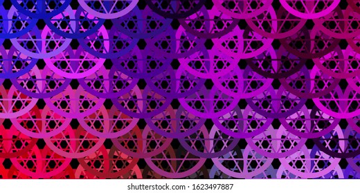 Dark Multicolor vector backdrop with mystery symbols. Retro design in abstract style with witchcraft forms. Design for magic, spiritual events.