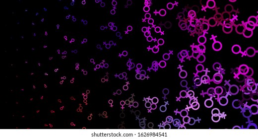 Dark Multicolor vector backdrop with mystery symbols. Colorful mystic symbols with a gradient in ancient style. Design for magic, spiritual events.