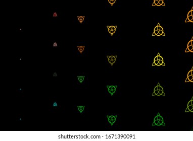 Dark Multicolor vector backdrop with mystery symbols. Retro design in abstract style with witchcraft forms. Simple base for your occult design.