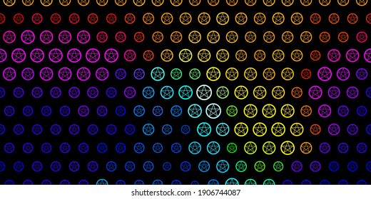 Dark Multicolor vector backdrop with mystery symbols. Illustration with magical signs of spiritual power. Simple base for your occult design.