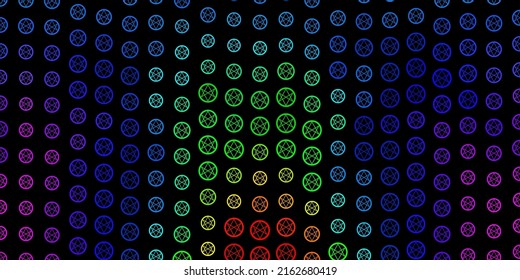 Dark Multicolor vector backdrop with mystery symbols. Abstract illustration with gothic gradient shapes. Design for magic, spiritual events.