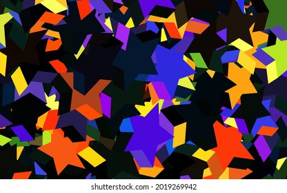 Dark Multicolor vector backdrop with small and big stars. Modern geometrical abstract illustration with stars. Smart design for your business advert.