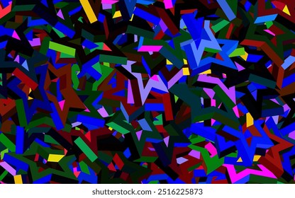 Dark Multicolor vector backdrop with small and big stars. Stars on blurred abstract background with gradient. Best design for your ad, poster, banner.