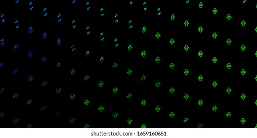 Dark Multicolor vector backdrop with woman's power symbols. Simple design in abstract style with women’s rights activism. Best design to show the power of women.