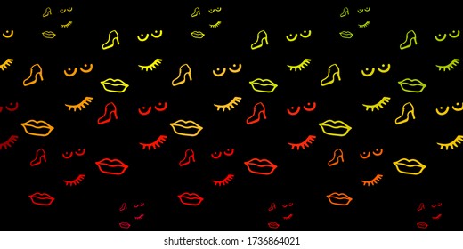 Dark Multicolor vector backdrop with woman's power symbols. Colorful feminism symbols with a gradient in modern style. Best design to show the power of women.