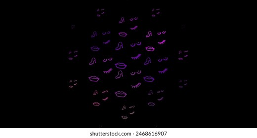Dark Multicolor vector backdrop with woman's power symbols. Colorful feminism symbols with a gradient in modern style. Background for International Women’s Day.