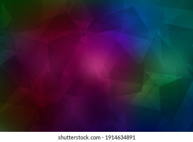 Dark Multicolor vector background with abstract polygonals. Modern abstract illustration with colorful random forms. Background for a cell phone.