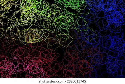 Dark Multicolor vector background with abstract shapes. Colorful chaotic forms with gradient in modern style. Modern design for your business card.