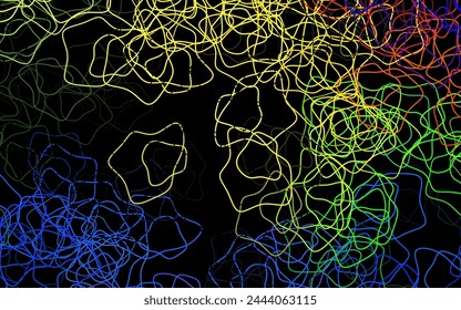 Dark Multicolor vector background with abstract shapes. Colorful chaotic forms with gradient in modern style. Background for a cell phone.