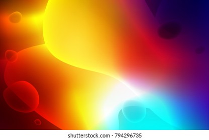 Dark Multicolor vector background with abstract circles. Blurred geometric sample with gradient bubbles.  The template for cell phone backgrounds.