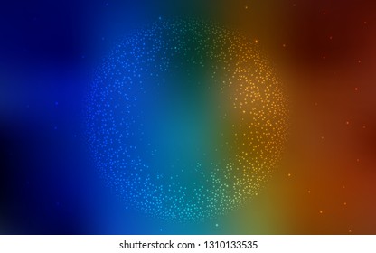 Dark Multicolor vector background with astronomical stars. Blurred decorative design in simple style with galaxy stars. Pattern for astronomy websites.