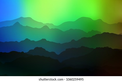 Dark Multicolor vector background with bent ribbons. Colorful illustration in abstract mountain style with gradient. A completely new memphis design for your business.
