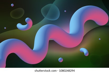 Dark Multicolor vector background with bent ribbons. Colorful illustration in abstract memphis style with gradient. Memphis style for your business design.