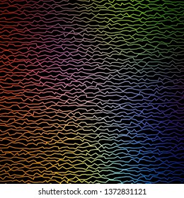 Dark Multicolor vector background with bent lines. Colorful illustration in abstract style with bent lines. Pattern for booklets, leaflets.