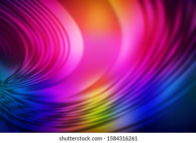 Dark Multicolor vector background with bent lines. Modern gradient abstract illustration with bandy lines. A completely new template for your design.