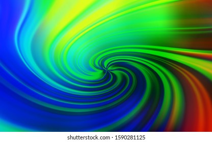 Dark Multicolor vector background with bent lines. Brand new colorful illustration in simple style. A new texture for your  ad, booklets, leaflets.