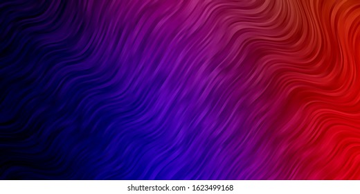 Dark Multicolor vector background with bent lines. Abstract illustration with gradient bows. Pattern for commercials, ads.
