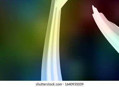 Dark Multicolor vector background with bent lines. Colorful illustration in simple style with gradient. A completely new design for your business.