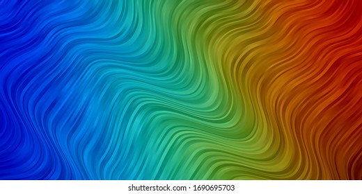Dark Multicolor vector background with bent lines. Abstract gradient illustration with wry lines. Pattern for websites, landing pages.