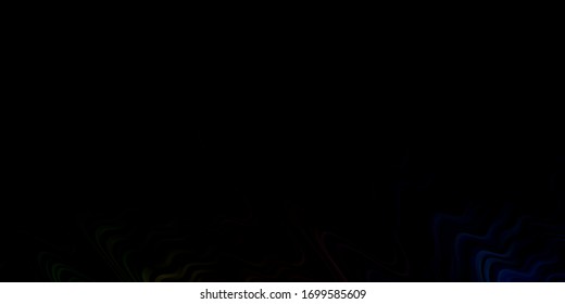 Dark Multicolor vector background with bent lines. Bright sample with colorful bent lines, shapes. Pattern for commercials, ads.