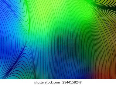 Dark Multicolor vector background with bent lines. A shining illustration, which consists of curved lines. Elegant pattern for a brand book.