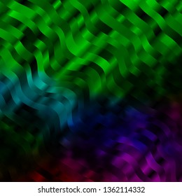 Dark Multicolor vector background with bows. Abstract gradient illustration with wry lines. Best design for your ad, poster, banner.