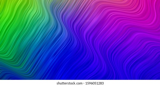 Dark Multicolor vector background with bows. Colorful illustration with curved lines. Design for your business promotion.