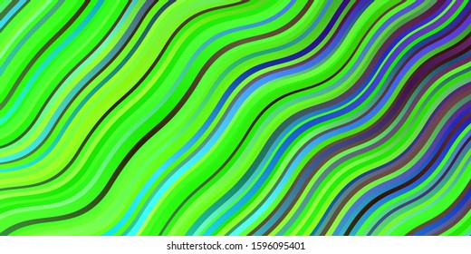 Dark Multicolor vector background with bows. Bright sample with colorful bent lines, shapes. Best design for your ad, poster, banner.