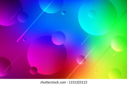 Dark Multicolor vector background with bubbles. Illustration with set of shining colorful abstract circles. Pattern can be used for ads, leaflets.