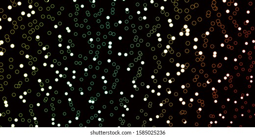 Dark Multicolor vector background with bubbles. Glitter abstract illustration with colorful drops. Design for posters, banners.